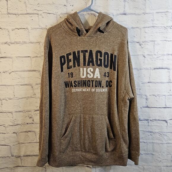 MV Sport Other - Vintage MV Sport Pentagon Hoodie Pullover Long Sleeve Brown Mens Size L 90s Y2K